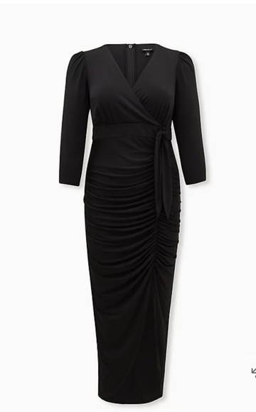 LAST CHANCE 🎉🎉 Torrid NWT  Black Studio Wrap Hi Lo Maxi Dress Sz 22 - Picture 4 of 16